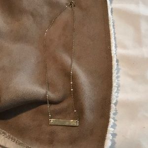 Monogram E bar necklace